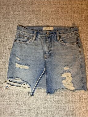 We The Free Distressed Denim Mini Skirt